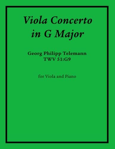Concerto in G Major Viola and Piano: Telwmann, Georg Philipp